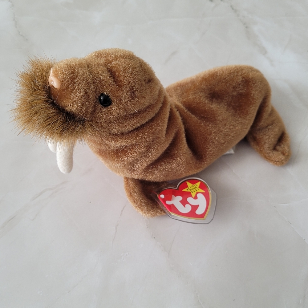 Vintage Y2K Paul The Walrus Tag Collectible Beanie Baby Plushie Toy Animal - Picture 2 of 7